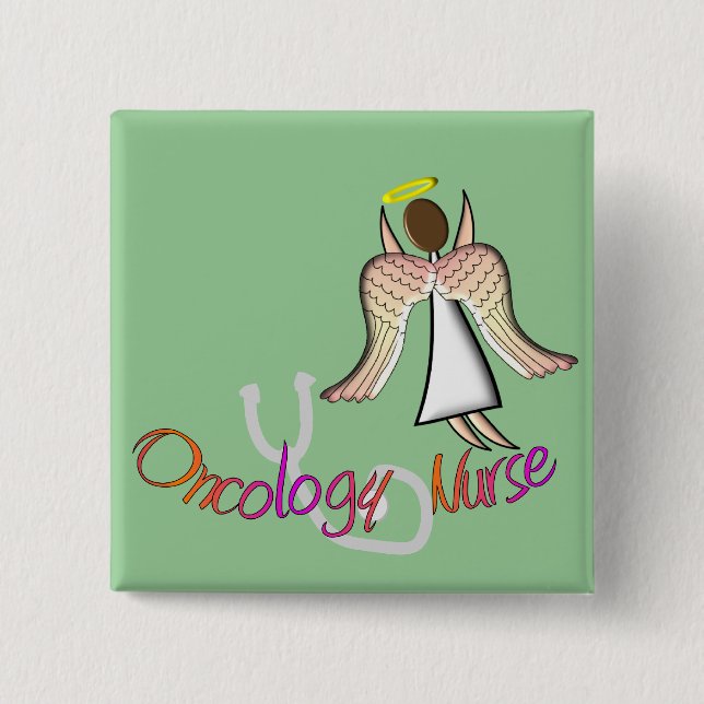Oncology Nurse Angel Button (Front)