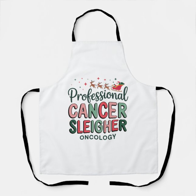 Oncology Nurse Christmas Cancer Chemo Oncology  Apron (Front)
