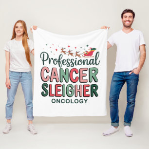 Oncology Nurse Christmas Cancer Chemo Oncology Fleece Blanket