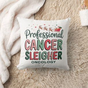 Oncology Nurse Christmas Cancer Chemo Oncology  Throw Pillow