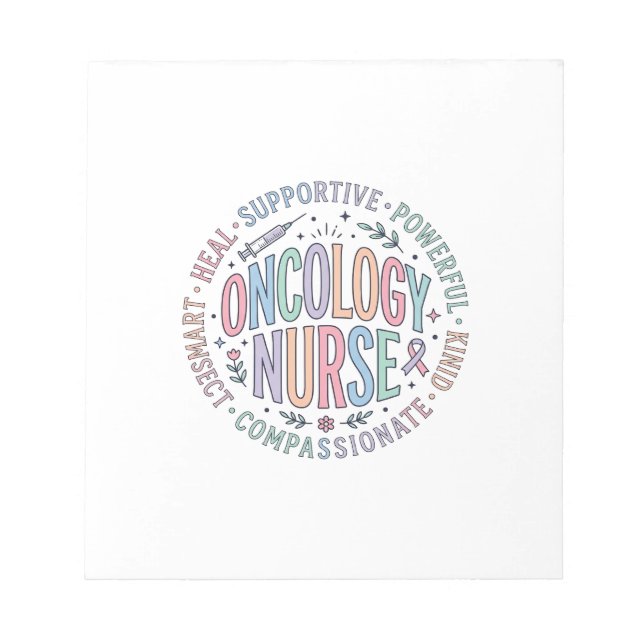 Oncology Nurse Circle Quote Floral Shirt Design_1 Notepad (Front)