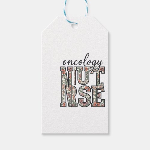 Oncology Nurse Floral Vintage Gift Tags