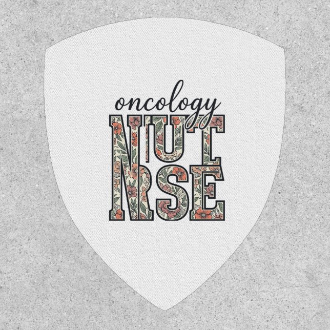 Oncology Nurse Floral Vintage Patch (Front)