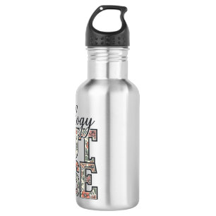 Oncology Nurse Floral Vintage Stainless Steel Water Bottle