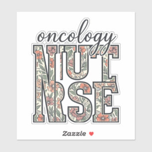 Oncology Nurse Floral Vintage Sticker