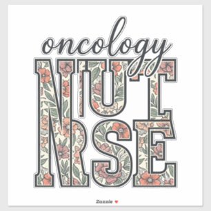 Oncology Nurse Floral Vintage Sticker
