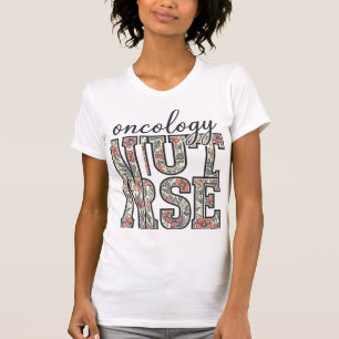 Oncology Nurse Floral Vintage T-Shirt