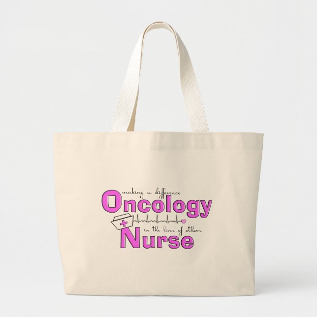 Oncology Nurse Gifts Large Tote Bag (Front)