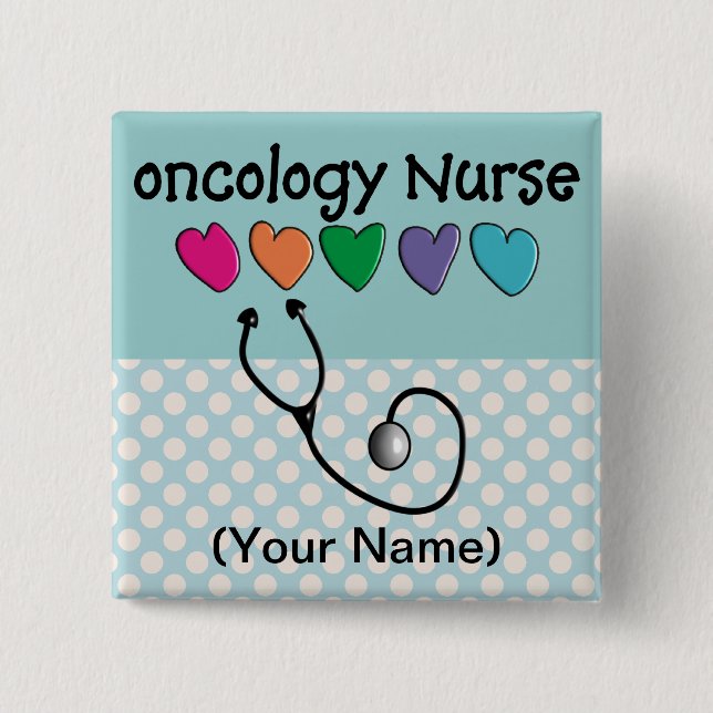 Oncology Nurse Gifts Unique Design Button (Front)