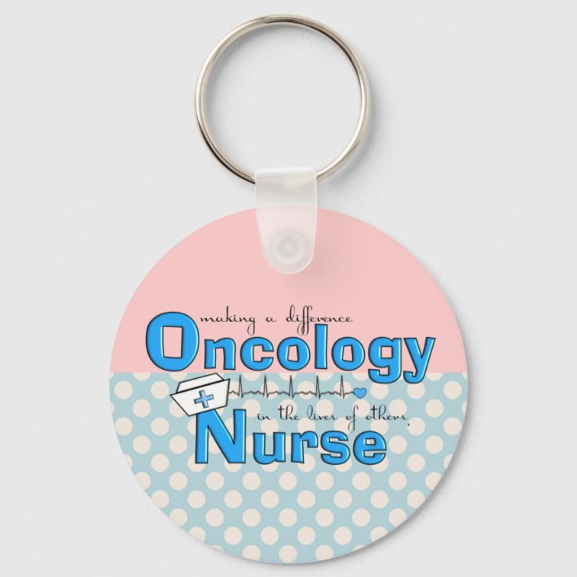 Oncology Nurse Gifts Unique Design Keychain (Front)