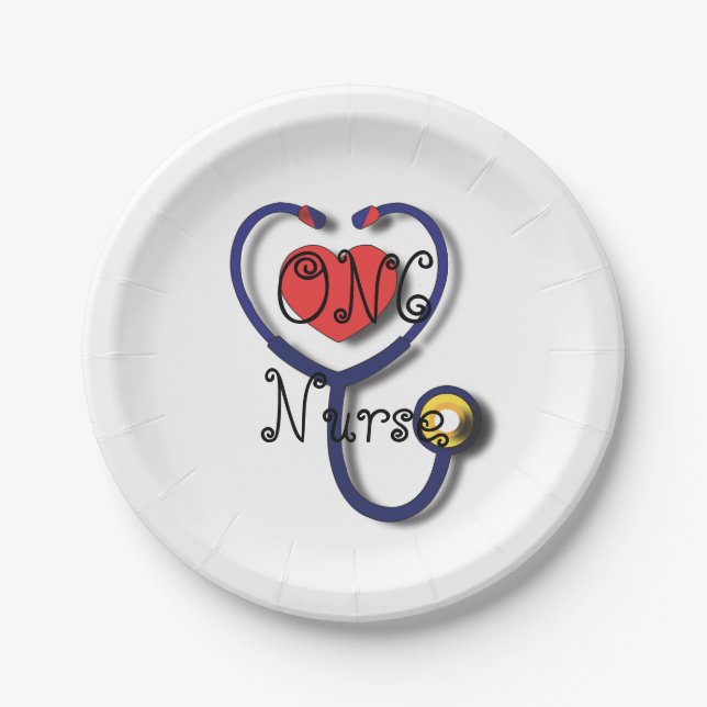 Oncology Nurse Graduation 7" Round Paper Plate! Paper Plates (Front)