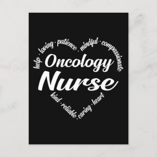 Oncology Nurse Heart Word Cloud Holiday Postcard