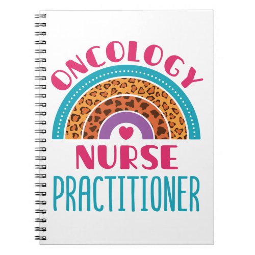 Oncology Nurse Practitioner Rainbow Boho Notebook