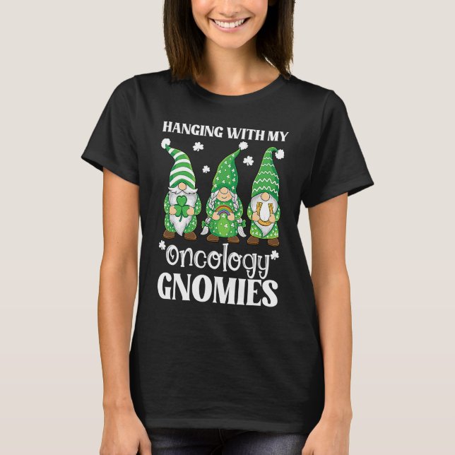Oncology Nurse St Patricks Day Gnome For PICU Nurs T-Shirt (Front)