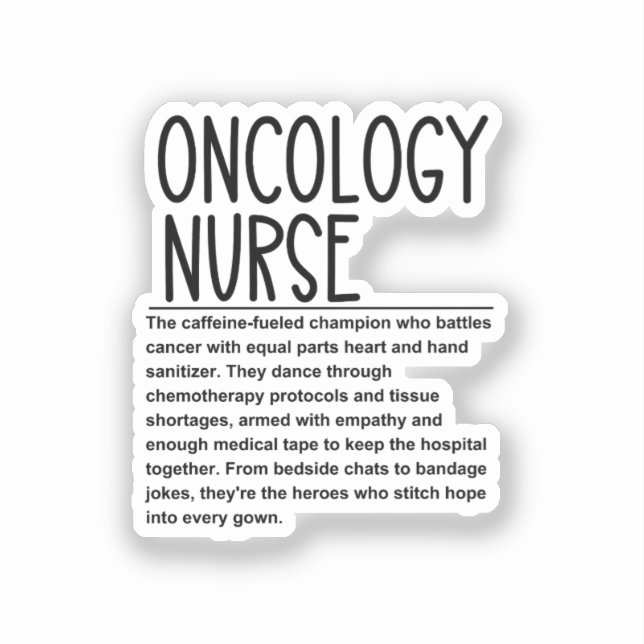 Oncology nurse sticker (Front)