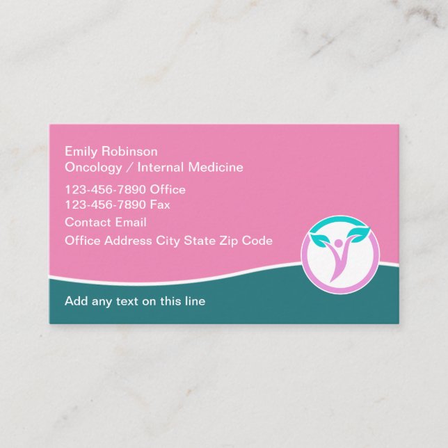 Oncology Oncologist Medical Business Cards (Front)