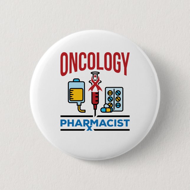Oncology Pharmacist Cancer Care Pharmacy Team Button (Front)