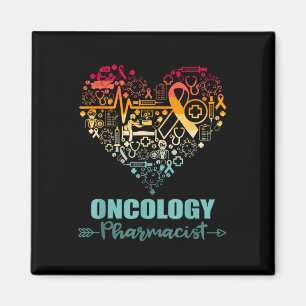 Oncology Pharmacist Heart Funny Vintage Oncology Magnet