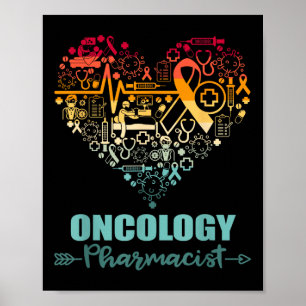 Oncology Pharmacist Heart Funny Vintage Oncology Poster