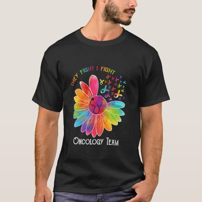 Oncology Team Nurse OCN Nursing Oncologist Sunflow T-Shirt (Front)