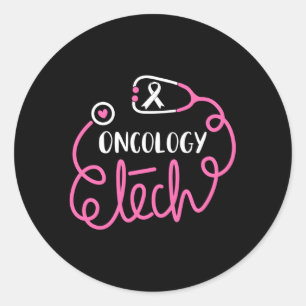 Oncology Tech Cancer Awareness Radiation Oncology Classic Round Sticker
