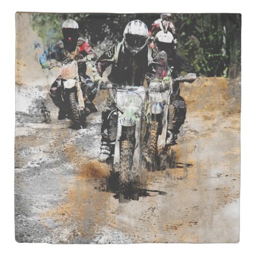 Oncoming  _  Motocross Dirt_Bike Racer Duvet Cover