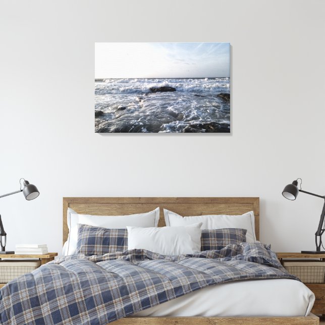 Ondas no Mar Canvas Print (Insitu(Bedroom))