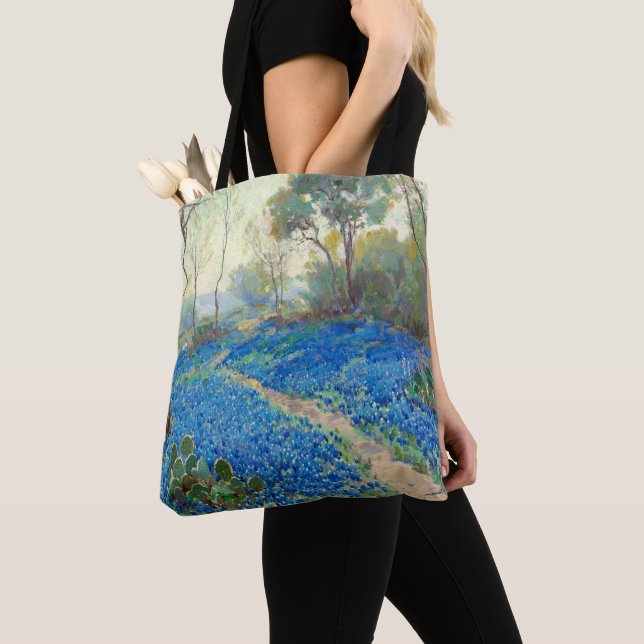 Onderdonk - A Hillside of Bluebonnets - Texas Tote Bag (Close Up)