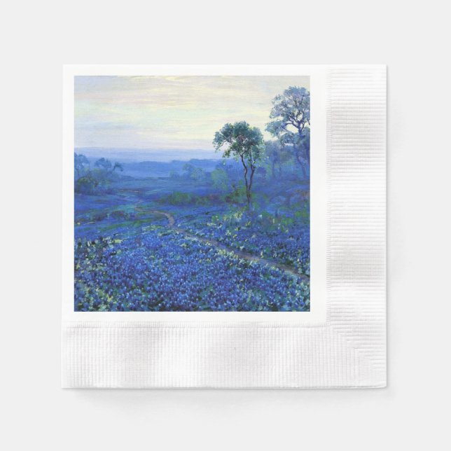 Onderdonk - Bluebonnet landscape with Cacti,  Napkins (Front)