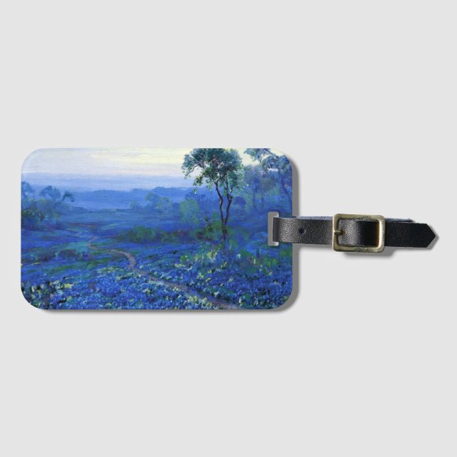 Onderdonk - Bluebonnet landscape with Cacti, Road, Luggage Tag (Front Horizontal)