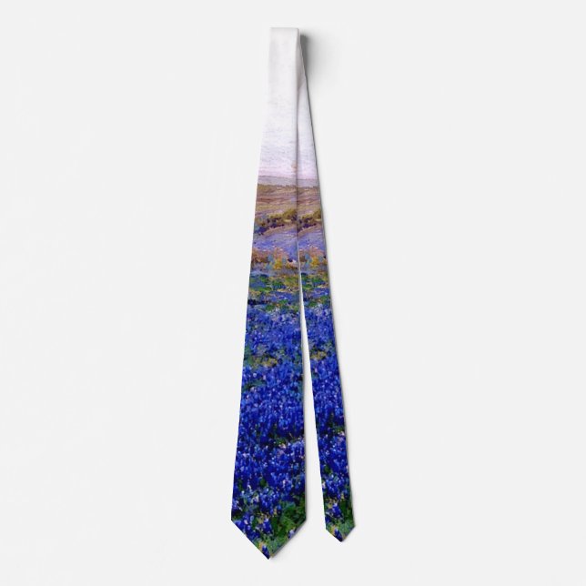 Onderdonk - Bluebonnets at Twilight, North of San Neck Tie (Front)