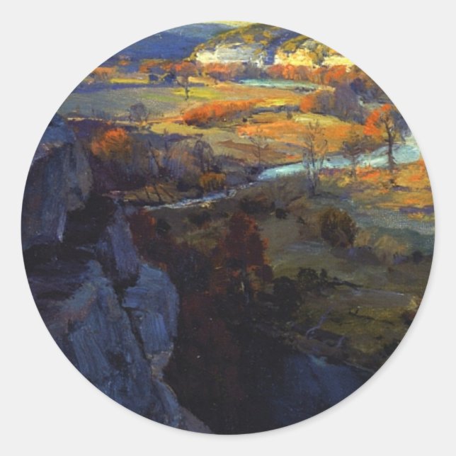 Onderdonk - Bluffs on the Guadalupe River Classic Round Sticker (Front)