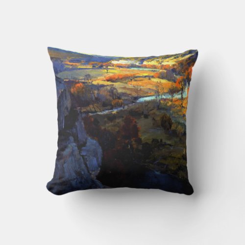 Onderdonk _ Bluffs on the Guadalupe River Throw Pillow