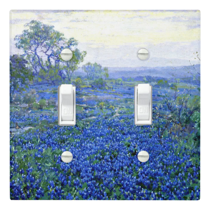 Light Switch Plate Cover HOME DECOR ~ TEXAS BLUEBONNET FLOWERS 2 