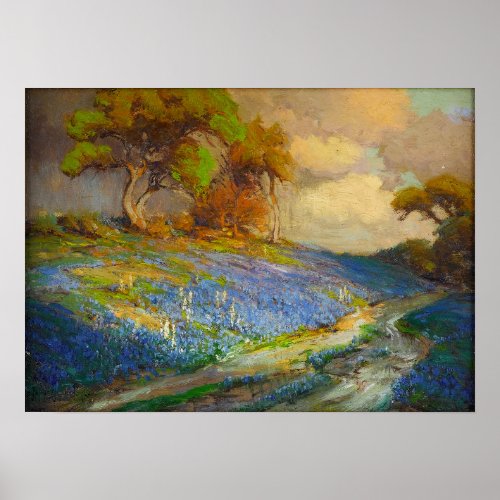 Onderdonk _ Late Afternoon In Bluebonnets SW Texas Poster