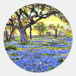 Onderdonk - Old Live Oak Tree, famous painting, Classic Round Sticker