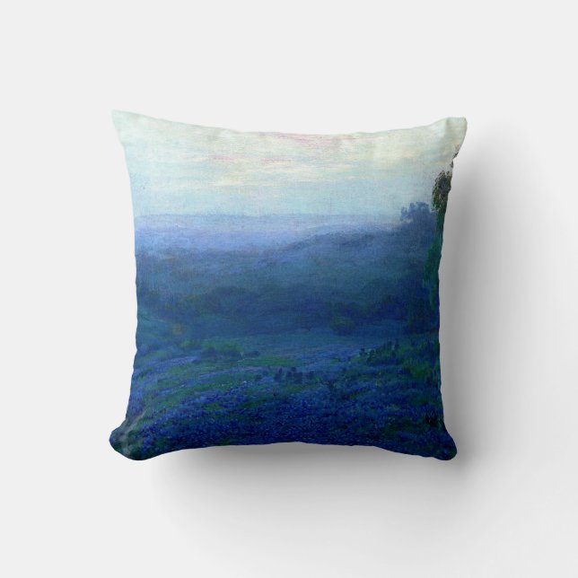 Onderdonk - Path through a Field of Bluebonnets Throw Pillow (Front)