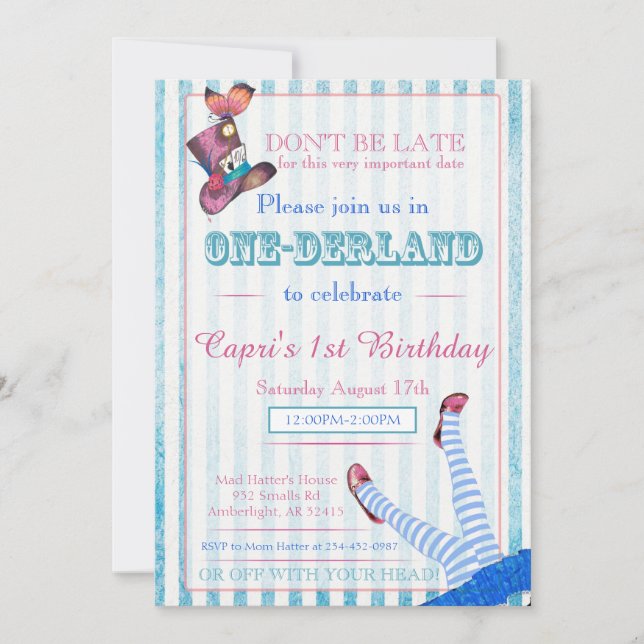 Onderland Birthday Party Invite (Front)