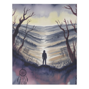 One 1 faux canvas print