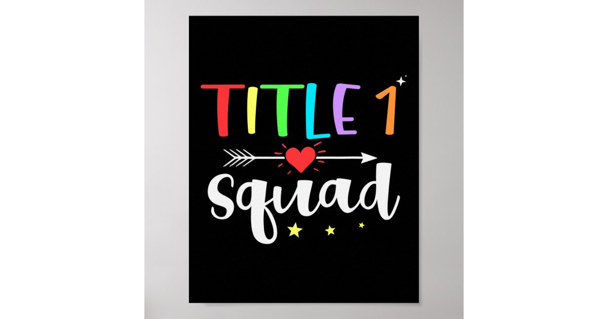 One 1 Teacher Squad Cute Back To School Poster | Zazzle