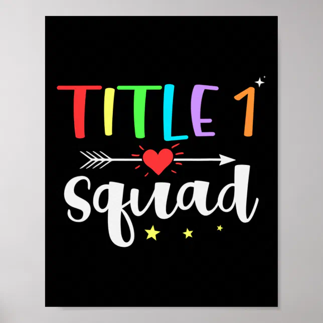 One 1 Teacher Squad Cute Back To School Poster | Zazzle