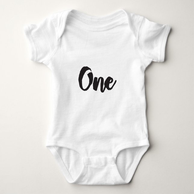 One 1st Birthday Art First Birthday My 1 year Old Baby Bodysuit (Front)
