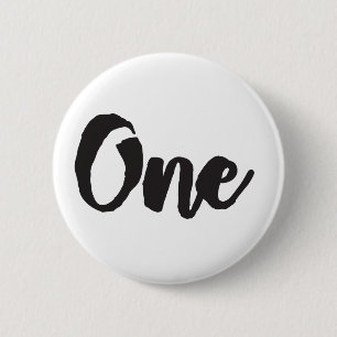 One 1st Birthday Art First Birthday My 1 year Old Button