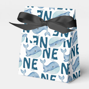 One 1st Birthday Watercolor Whale Pattern Favor Boxes
