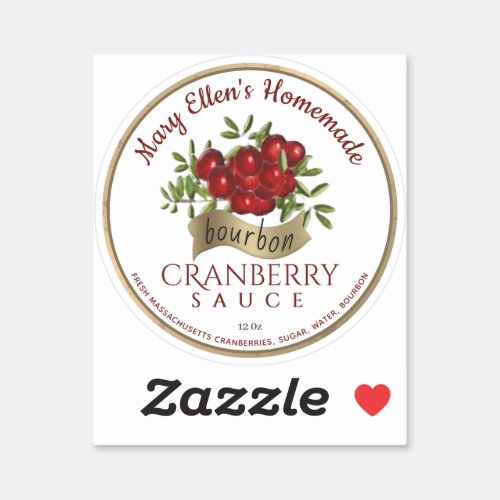 One 2 Gold Banner Bourbon Cranberry Sauce Label