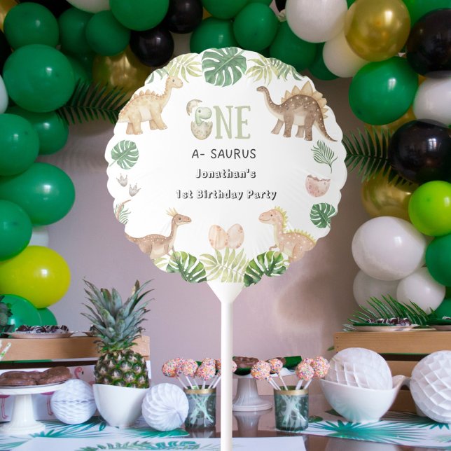 One a Saurus 1st Birthday Party Balloon (Creator Uploaded)