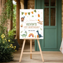 ONE-a-saurus Dino 16x20 Birthday Welcome Sign