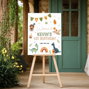 ONE-a-saurus Dino 16x20 Birthday Welcome Sign