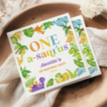 One A-Saurus Dinosaur 1st First Birthday Party Napkins<br><div class="desc">This is a One A-Saurus Dinosaur 1st First Birthday Party Paper Napkins!</div>