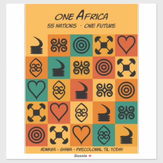 One Africa – Adinkra – Ghana - Sticker